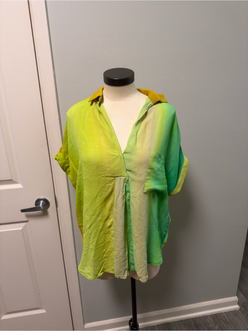 NWOT- Anthropologie Blank Green Ombre 
SHIRT Small Oversized